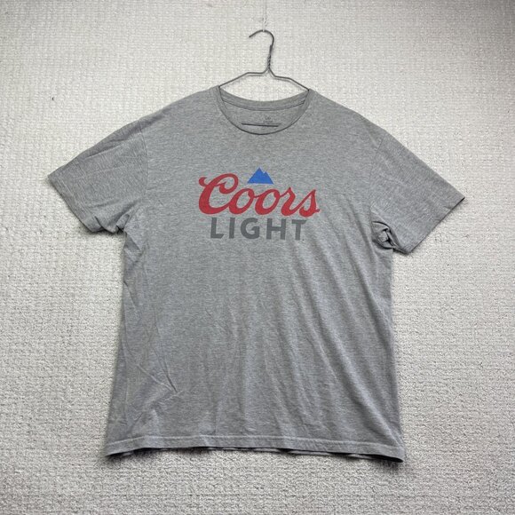 COORS LIGHT Shirt Large Light Gray COLD AS THE ROCKIES Beer Brew Tee Y2K - Picture 1 of 15